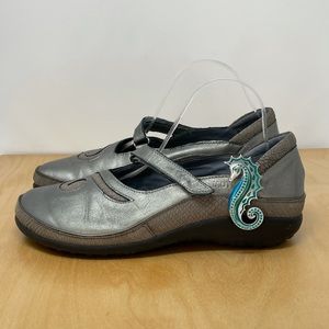 NAOT Silver/Taupe Matai Mary Jane Shoes size 11/42